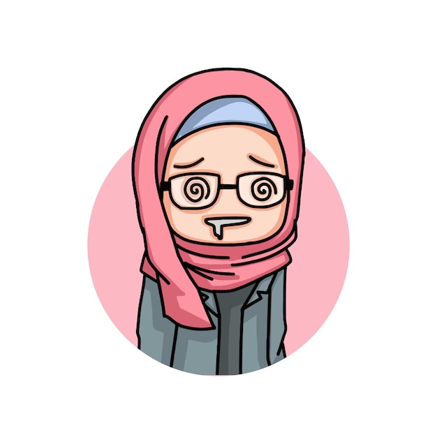 Mooie moslimvrouwen die hijab-illustratie dragen