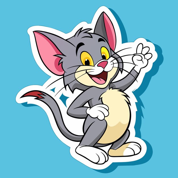 Vector mooie muis en kat sticker