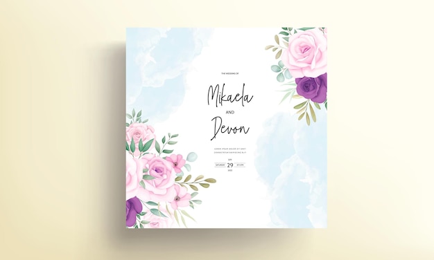 Mooie ontwerpen voor huwelijksuitnodigingen met prachtige bloemversieringen