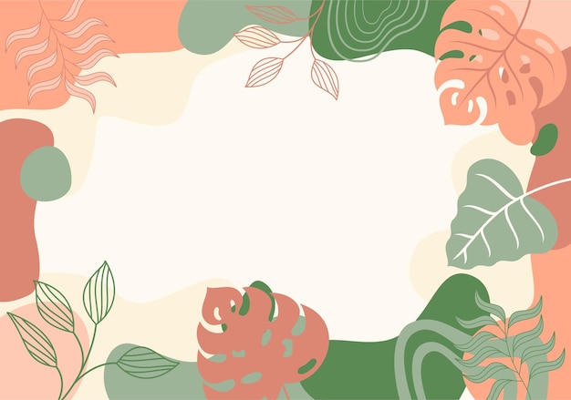 Mooie platte tropische blad achtergrond