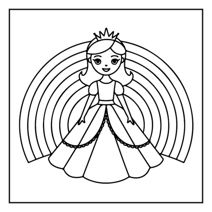 Vector mooie prinses kleurblad voor kinderen