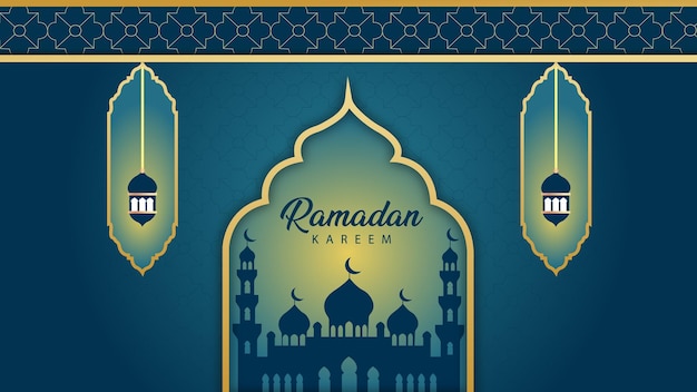 Mooie Ramadan kareem-achtergrond met islamitisch patroon vector grafisch ontwerp