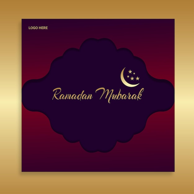 Vector mooie ramadan kareem social media post