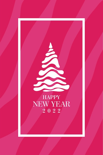 Mooie roze nieuwjaarsachtergrond Wit frame en witte gestileerde letters