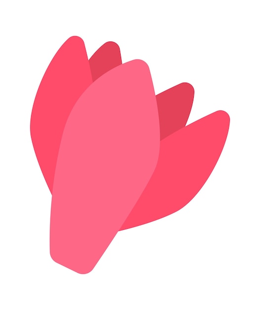 Mooie roze tulp bloesem platte pictogram Lente tuin bloem