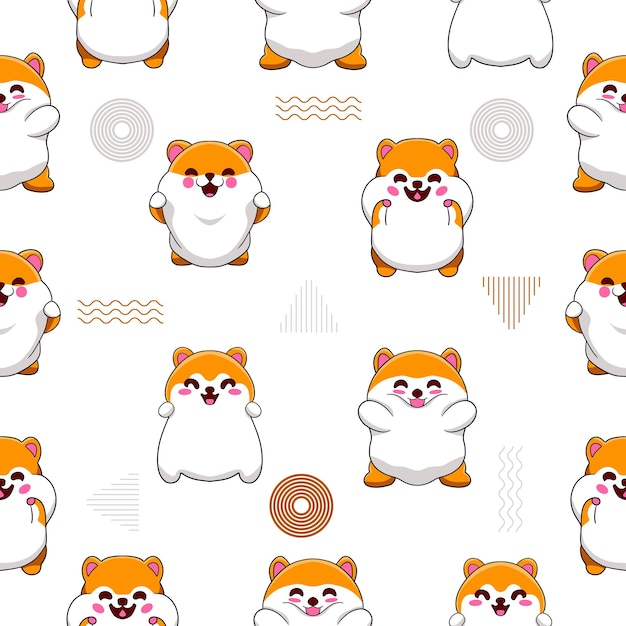 mooie schattige hamster naadloze patroon premium vector