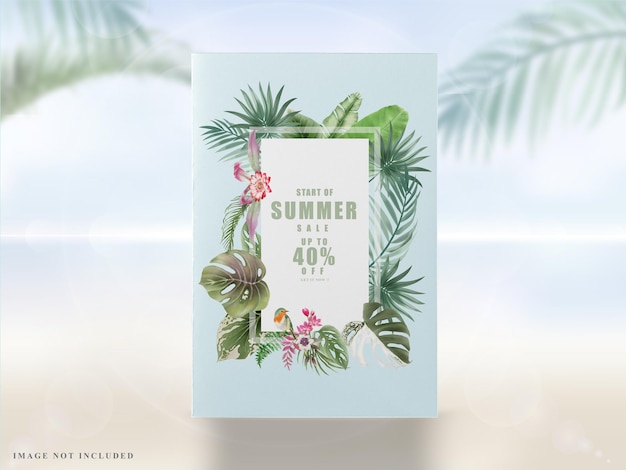 Mooie tropische bloemen zomer flyer