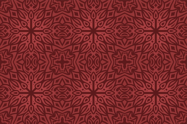 Mooie vectorfantasieachtergrond met abstract kleurrijk rood naadloos patroon