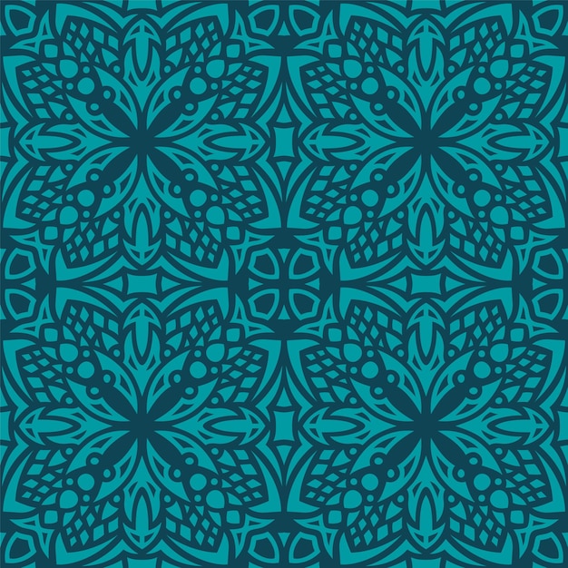 Mooie vectorillustratie met abstract kleurrijk blauw groen naadloos patroon