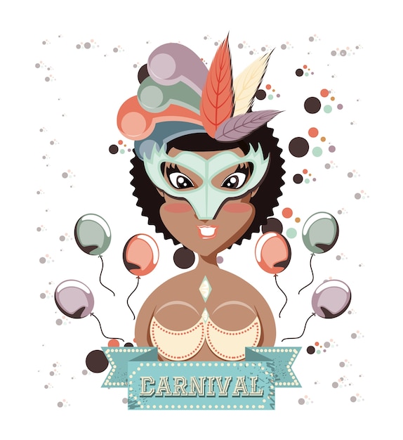 mooie vrouw carnaval karakter