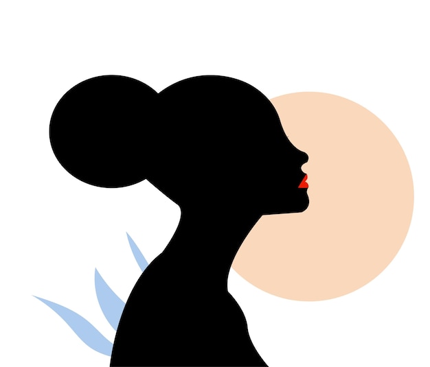 Mooie vrouw gezicht silhouet vector eps illustratie