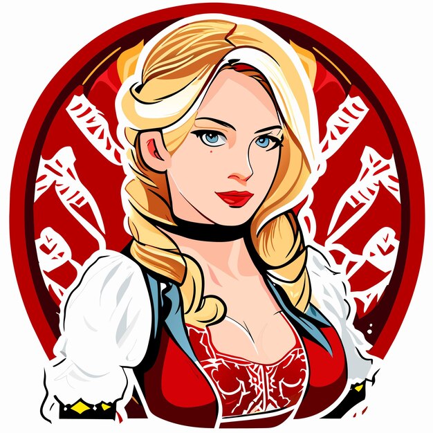 Vector mooie vrouw prinses tattoo hand getekende cartoon sticker pictogram concept geïsoleerde illustratie