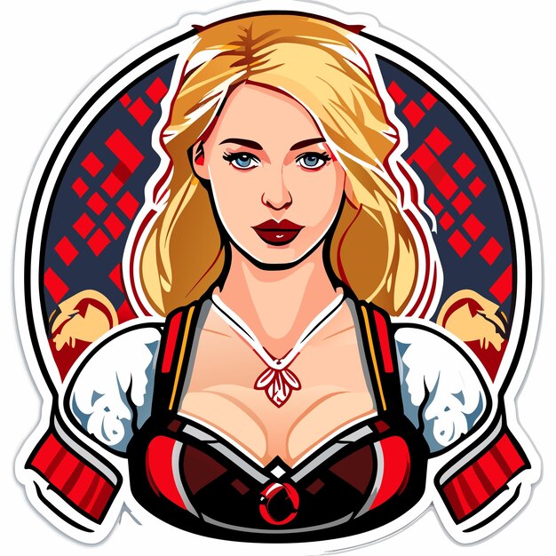 Vector mooie vrouw prinses tattoo hand getekende cartoon sticker pictogram concept geïsoleerde illustratie