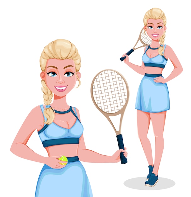 Mooie vrouw tennisser in sportkleding