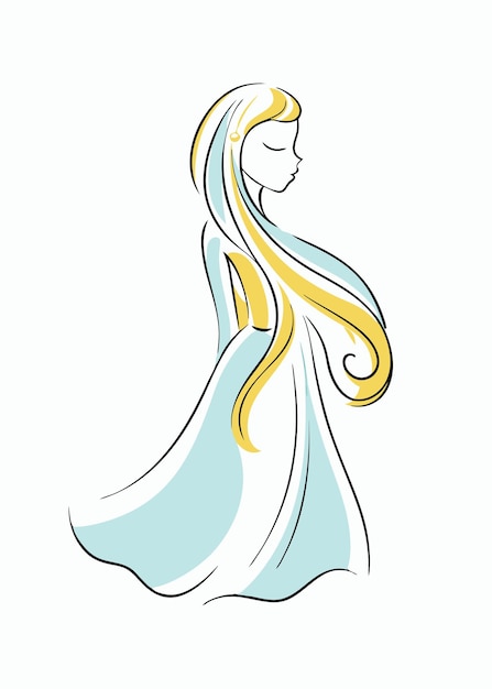 Mooie vrouw vector op witte achtergrond