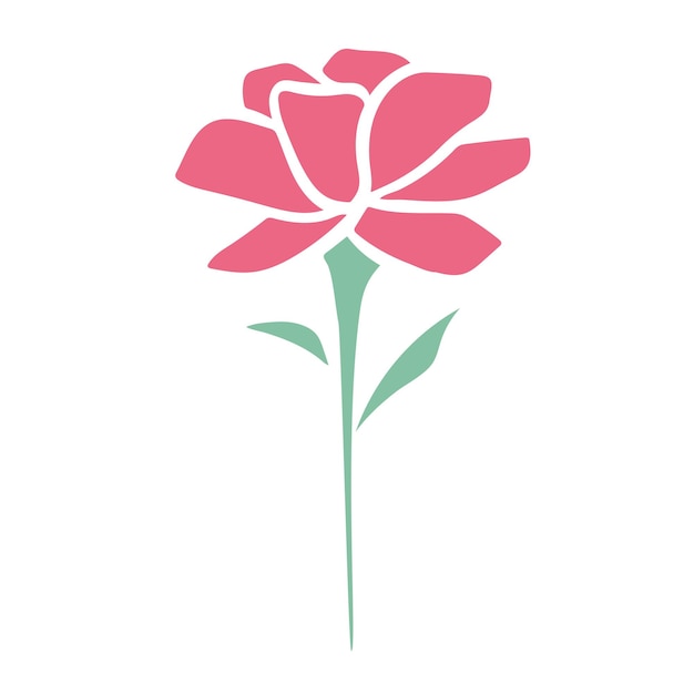 Mooie zomerse bloem botanische decoratie vector illustratie blossom roze geïsoleerde object