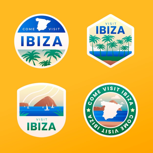 Mooie zomerse ibiza labels ontwerpen