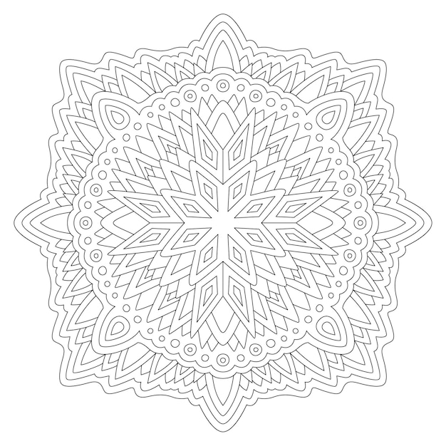 Mooie zwart-wit lineair voor het kleuren van de fotoboekpagina met geïsoleerde mandala.