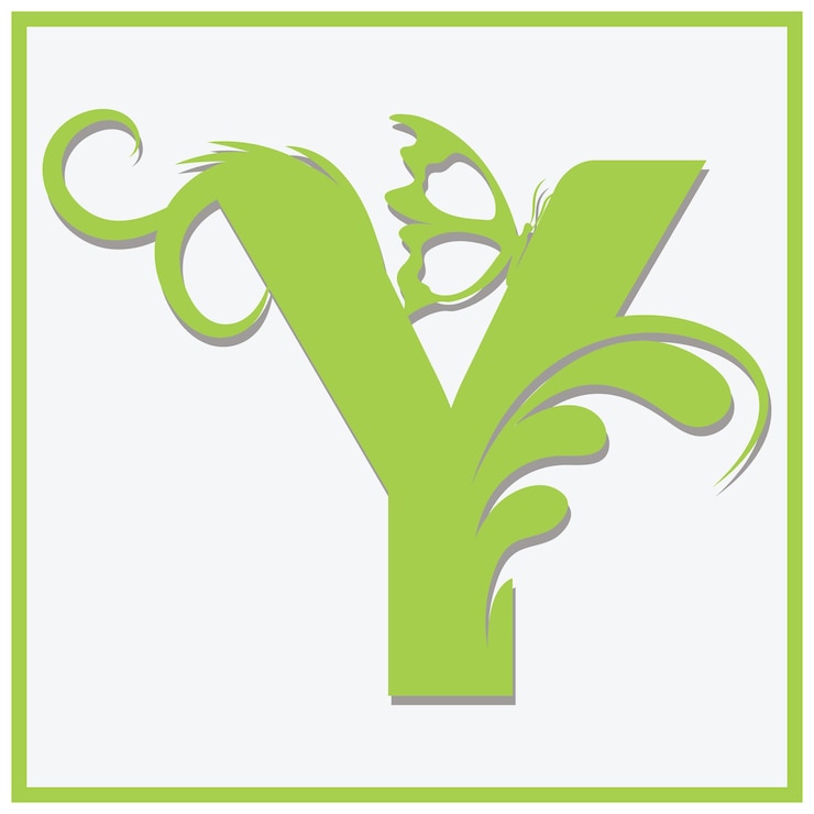 Vector mooie zwarte bloem hoofdletters van het alfabet.