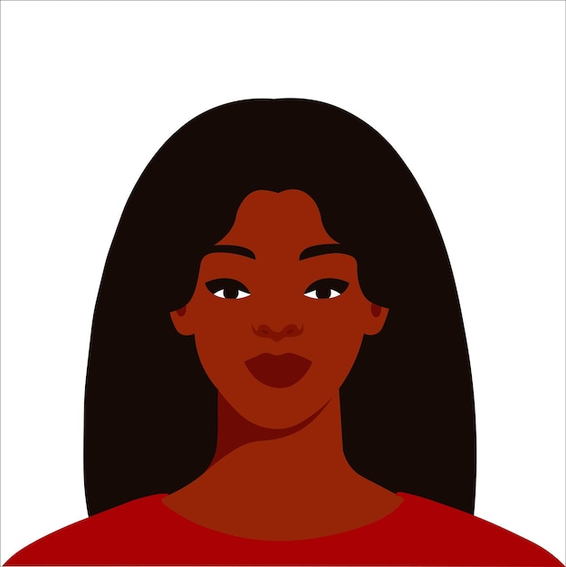 Vector mooie zwarte vrouw in elegant vectorportret