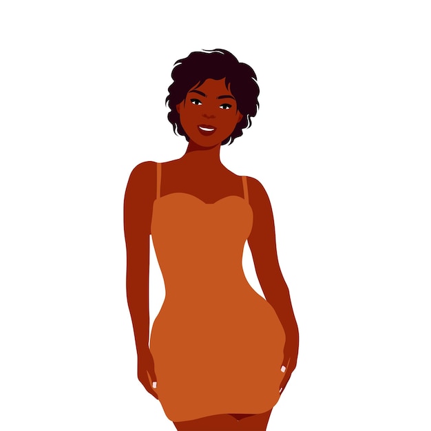 Mooie zwarte vrouw in elegante kunststijl vector
