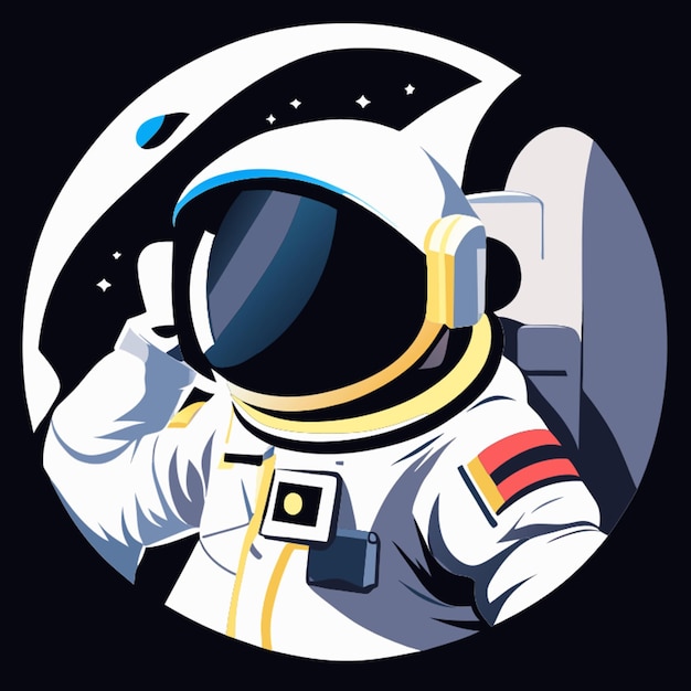 Vector moon astronaut vector illustration