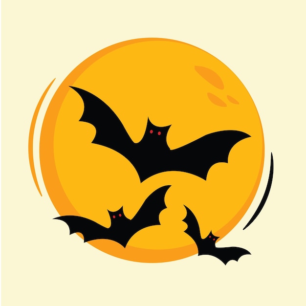 Vector moon and bats vector perfect for halloween