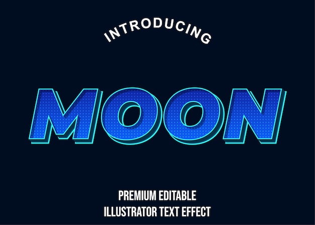 Moon blue text effetto carattere stile