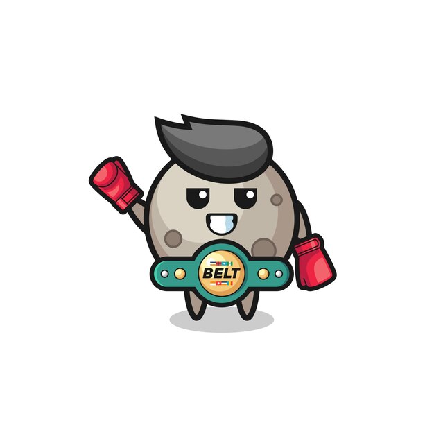Moon boxer mascot character , cute design