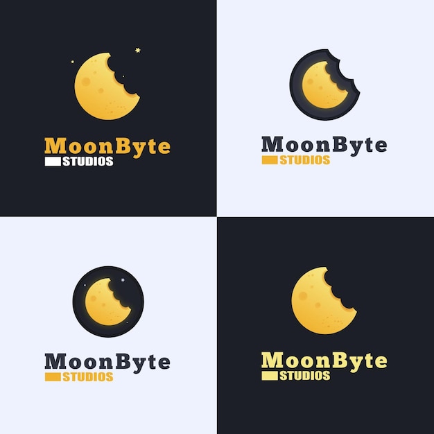 Moon byte logo design