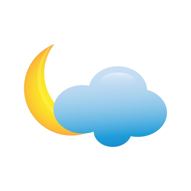 Vector moon and cloud weather web icon meteorology shapes sign weather forecast vector icon