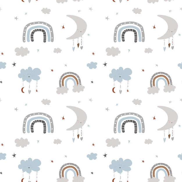 Moon and clouds pattern