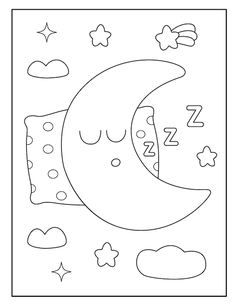 Луна раскраски для детей