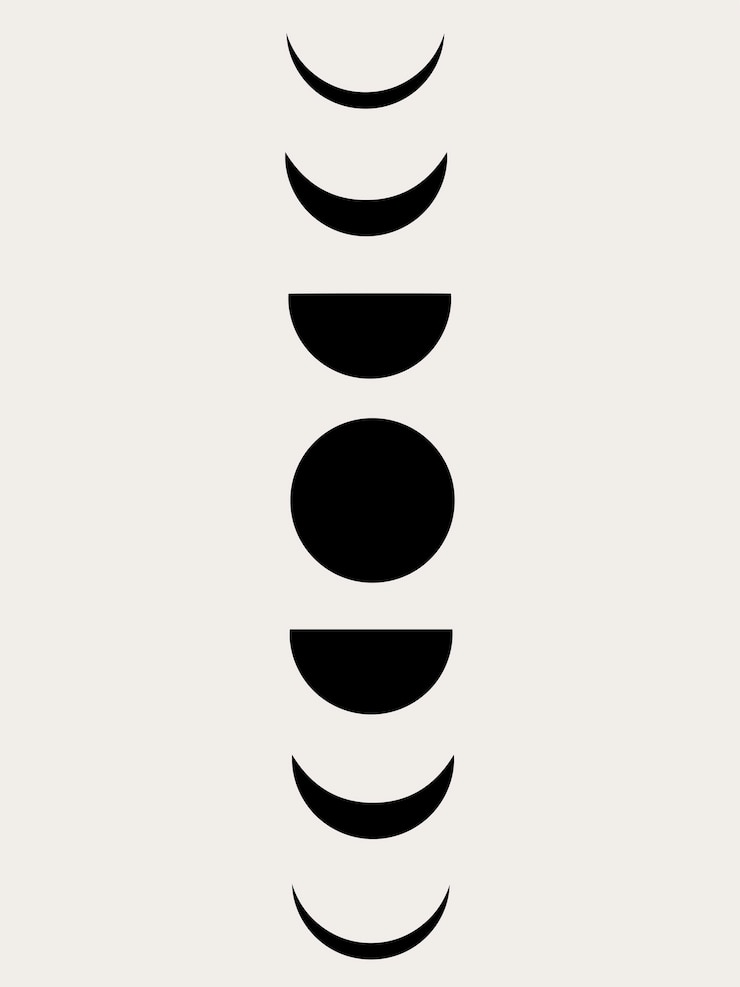Vector ムーン サイクル フェーズ、単純なムーン サイクル ベクター アート