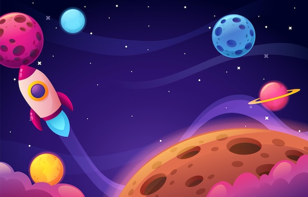 Vector moon day background