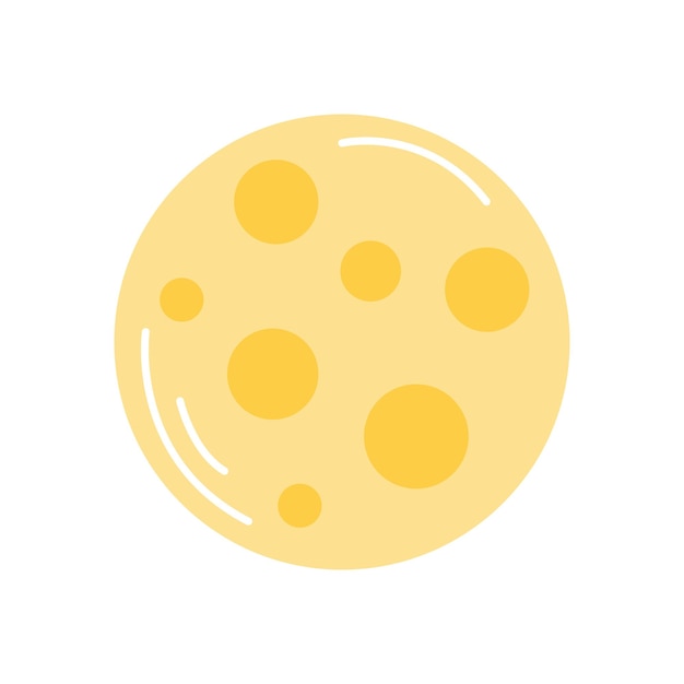 Vector moon in flat style vector illustration on white background