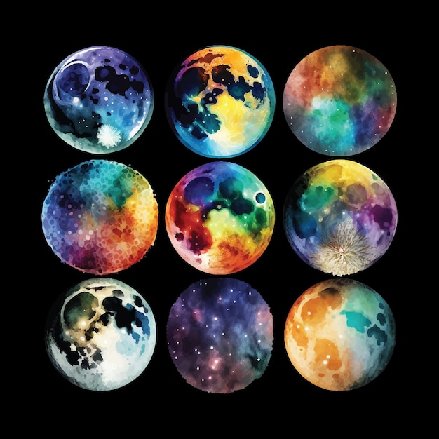 moon galaxy with colofull style 8