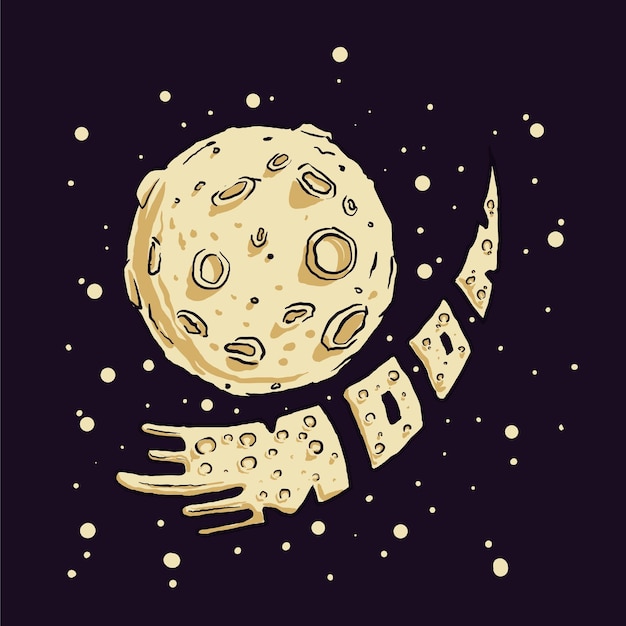 Vector moon hand drawn design