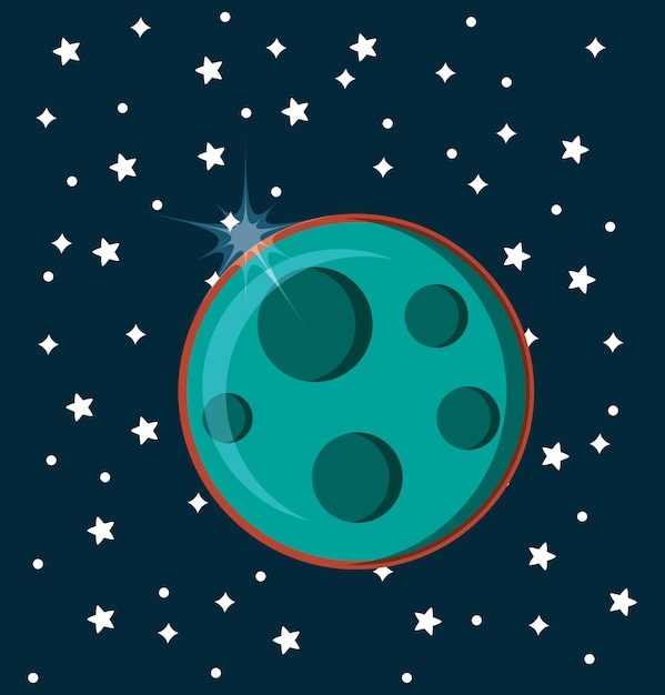 moon icon over space background