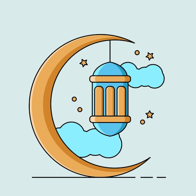 a moon illustration perfect for additional elements in the design with Islamic nuances