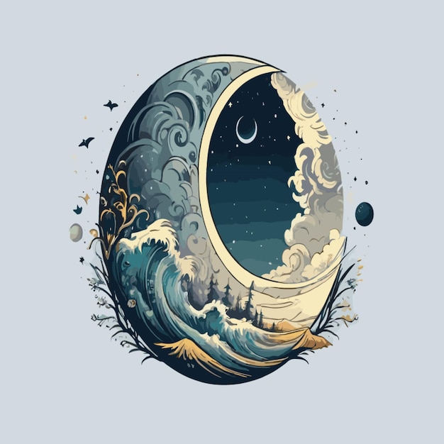 Premium Vector | Moon illustration