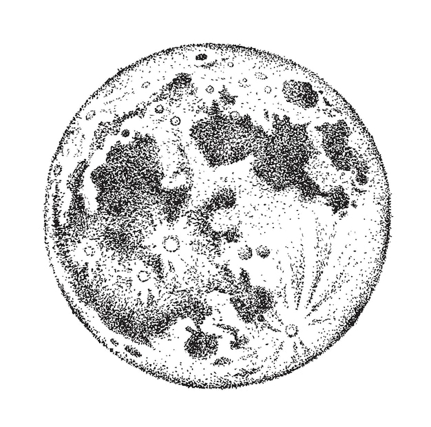 Moon  isolated hand drawn illustration