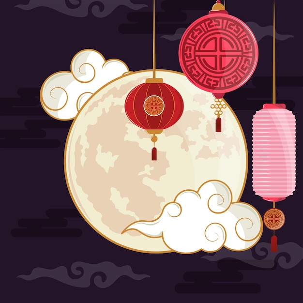 Moon lanterns decoration