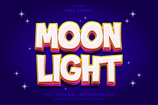 Effetto di testo modificabile in grassetto 3d moon light