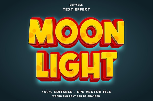 Moon light 3d editable text effect