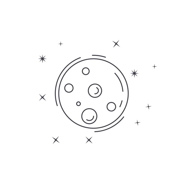 Moon line icon Moon thin line icon