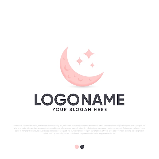 Luna logo design vettore premium