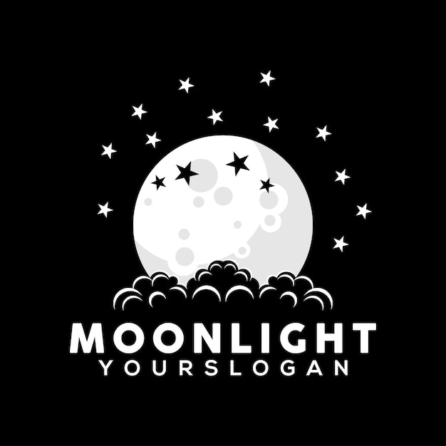 Moon logo design template illustration