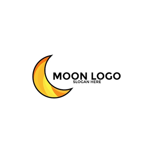 Moon logo vector icon simple moon logo design template