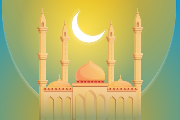 Moon mosque illustration